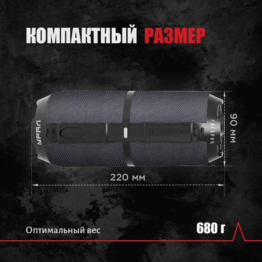 картинка Колонка порт. Ural Гагарин ГР-003, серый, 30W (УРАЛ ГР-003 СЕРЫЙ) от магазина КомпьютерЦентр