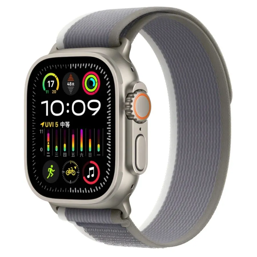 картинка Ремешок Wiwu Nylon Loop для Apple Watch 42/ 44/ 45/ 49мм, Green+Gray (Wi-WB006) от магазина КомпьютерЦентр
