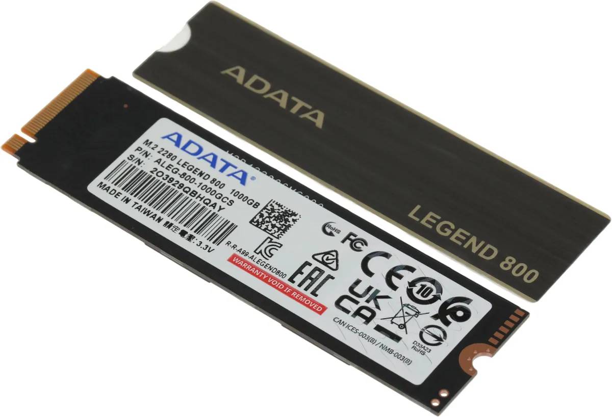 картинка SSD накопитель 1Tb ADATA LEGEND 800 M.2 PCI-E 4.0 x4 (ALEG-800-1000GCS) от магазина КомпьютерЦентр