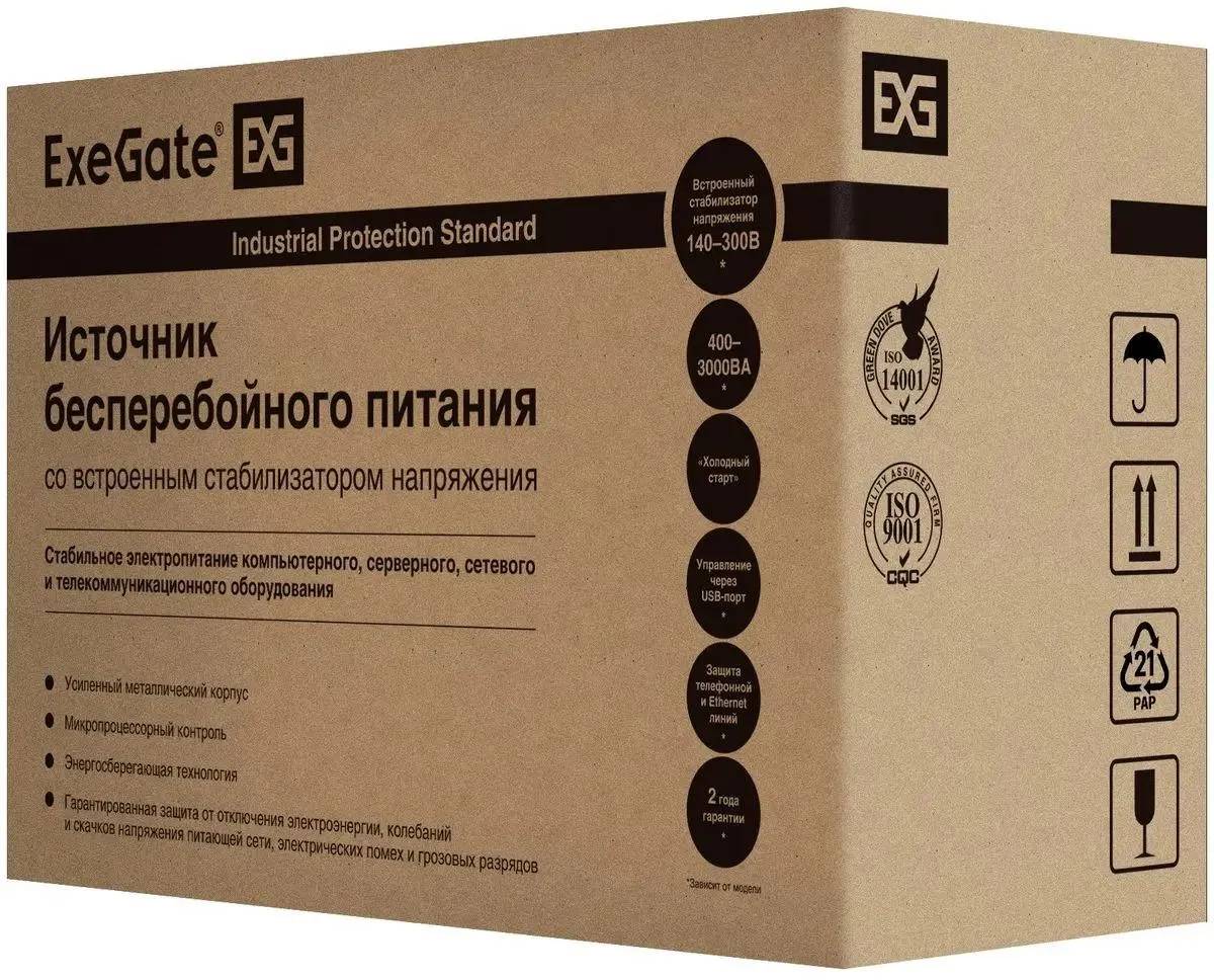 картинка ИБП ExeGate EP212519RUS Power Smart ULB-1000 LCD 1000VA, Black, 4 евророзетки, USB от магазина КомпьютерЦентр