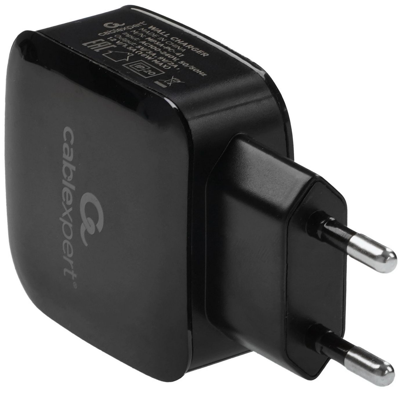 картинка Зарядное устройство Cablexpert 18Вт, 3А, быстрая зарядка QC3.0, 1 порт USB, черный, пакет (MP3A-PC-41) от магазина КомпьютерЦентр