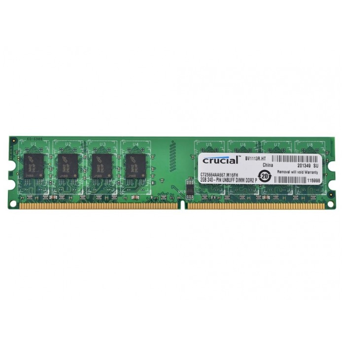 картинка Оперативная память Crucial DIMM DDR2 2Gb 677MHz PC2-5300 (CT25664AA667) от магазина КомпьютерЦентр