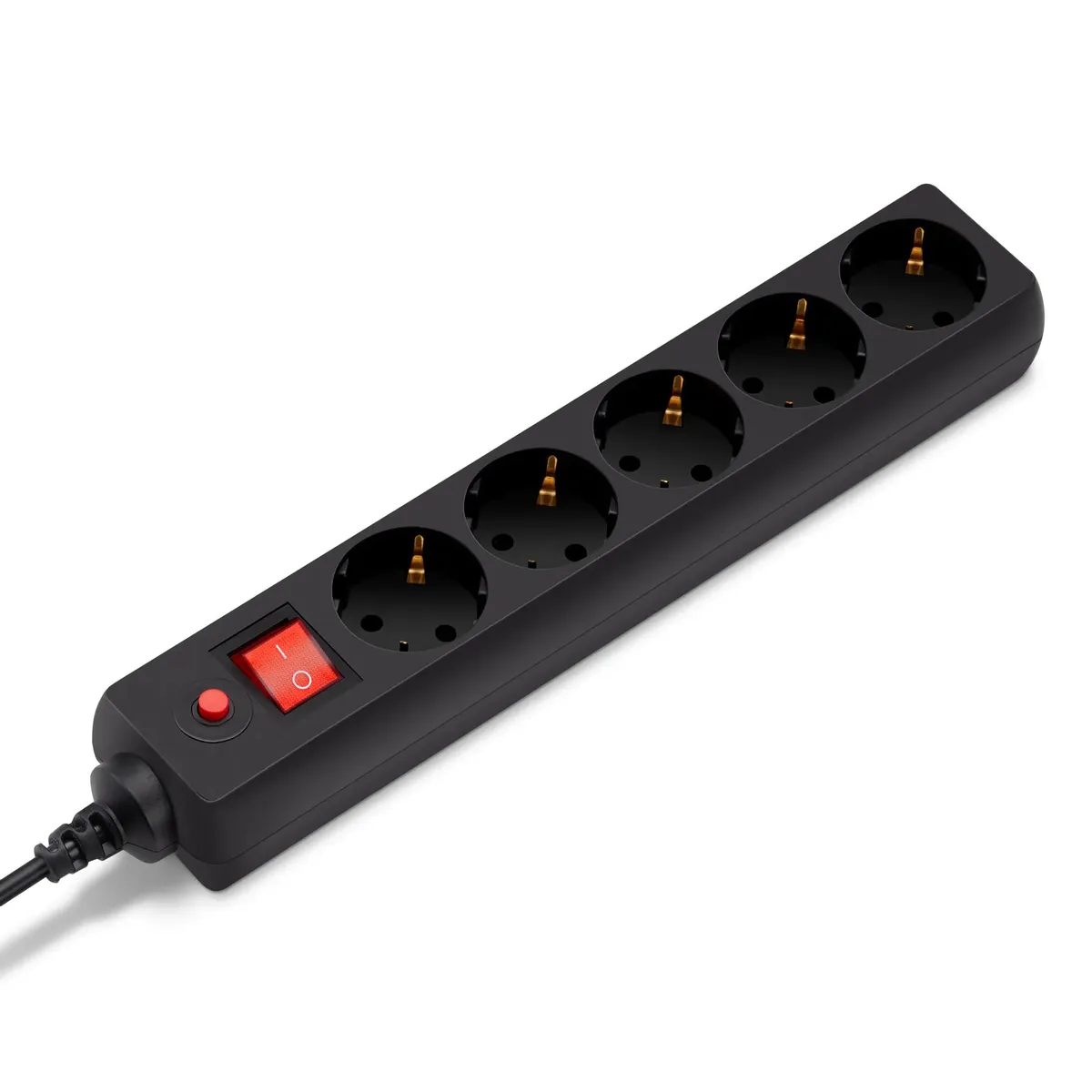 картинка Сетевой фильтр 1.8 м, Buro, 5 розеток Black (500SH-1.8-UPS-B) к ИБП от магазина КомпьютерЦентр