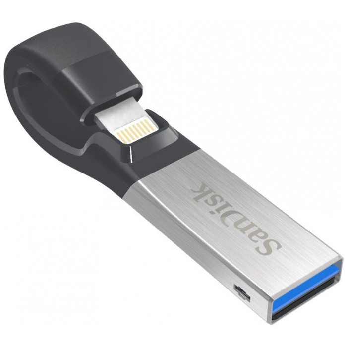 картинка Флешка USB SanDisk 64Gb iXpand Silver Lightning Apple (SDIX30N-064G-GN6NN) от магазина КомпьютерЦентр