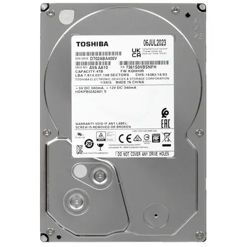 картинка HDD 4.0Tb Toshiba 3.5'' SATAIII 5400rpm; 128 Mb cache; DT02ABA400V от магазина КомпьютерЦентр