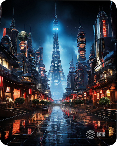 картинка Коврик для мыши Cactus City 300x250x3мм CS-MP-D05M от магазина КомпьютерЦентр