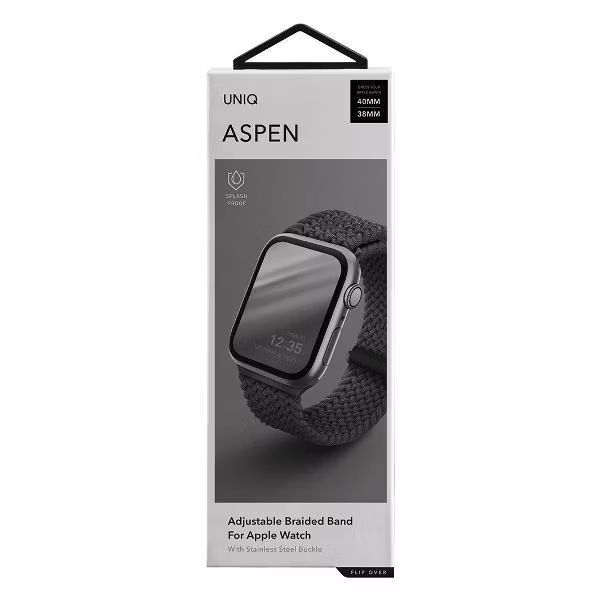 картинка Плетеный ремень Uniq ASPEN для Apple Watch 41/ 40/ 38 GREY (40MM-ASPGRY) от магазина КомпьютерЦентр