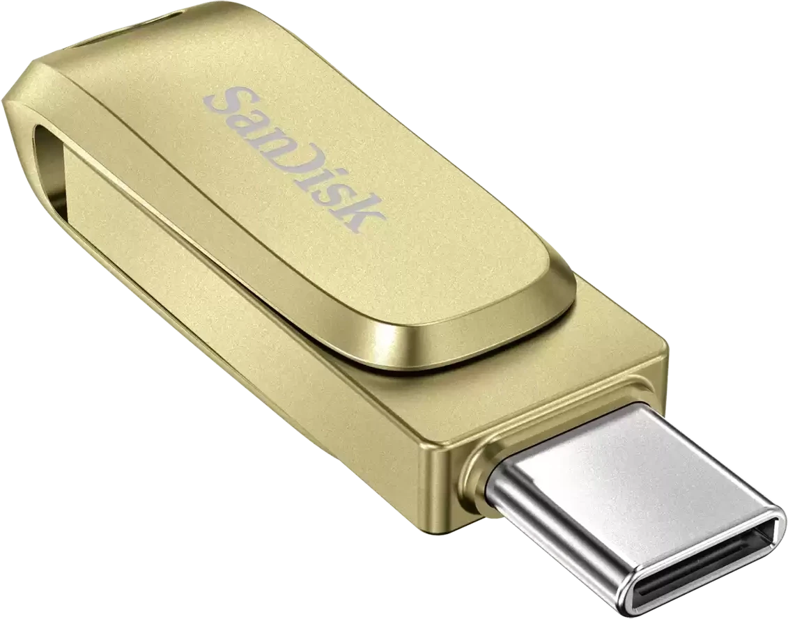 картинка USB3.1 накопитель 256Gb SanDisk Ultra Dual Drive Luxe Type-C Gold (SDDDC4-256G-G46GD) от магазина КомпьютерЦентр