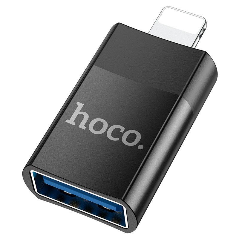 картинка Адаптер OTG HOCO Lightning/ USB 2.0 Black UA17 от магазина КомпьютерЦентр