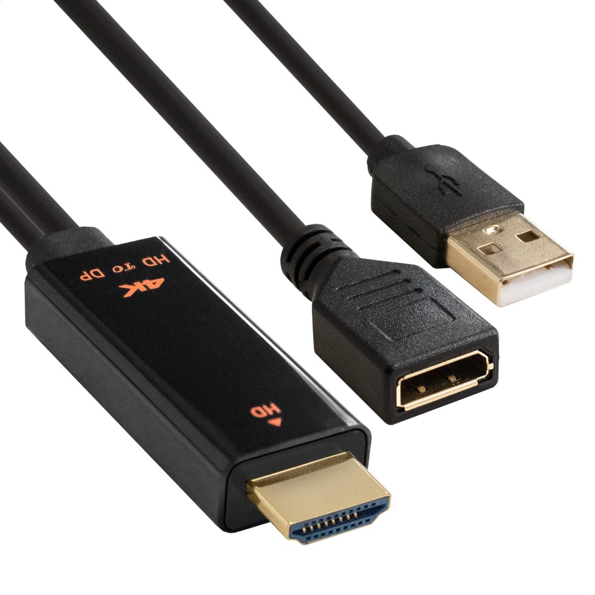 картинка Конвертер HDMI-DisplayPort ExeGate (EX294714RUS) EX-A-HDMIM-DPFU2-0.15 19M / U2AM+ 20F, с питанием USB2.0 от магазина КомпьютерЦентр