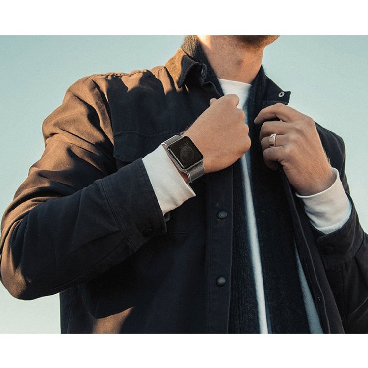 картинка Стальной ремень мелкое плетение Uniq DANTE для Apple Watch 38/ 40 Graphite (40MM-DANGRP) от магазина КомпьютерЦентр