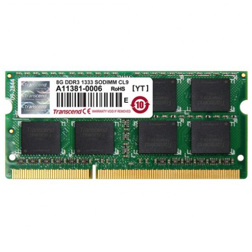 картинка Оперативная память Transcend SO-DIMM DDR3 8Gb 1333MHz PC3-10600 от магазина КомпьютерЦентр