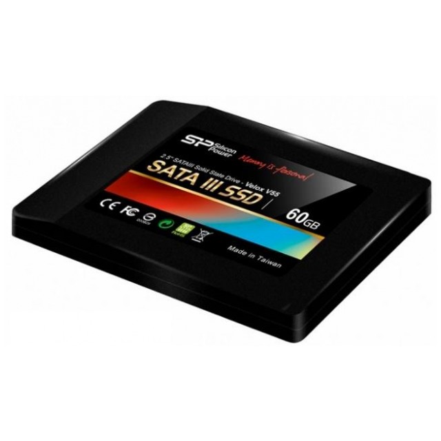 картинка SSD накопитель SiliconPower 60 Gb 2.5'' V55 SATAIII + адаптер на 3,5'' (SP060GBSS3V55S25) от магазина КомпьютерЦентр