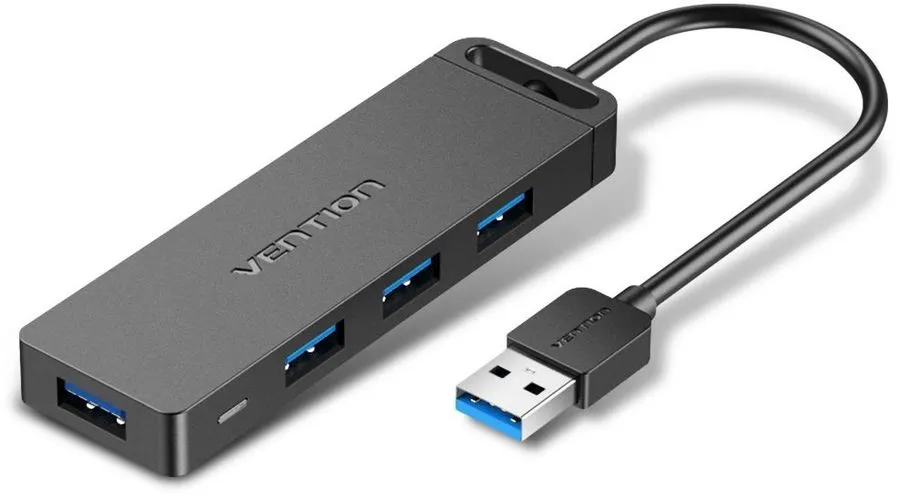 картинка HUB 4-port Vention OTG USB (CHLBF) 1m, Black от магазина КомпьютерЦентр