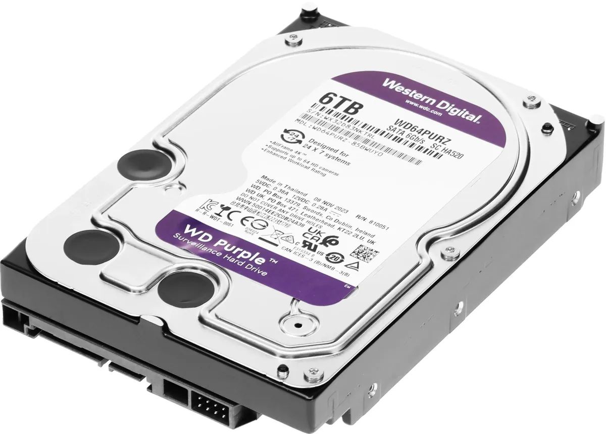 картинка HDD 6.0Tb WD 3.5'' Purple, WD64PURZ от магазина КомпьютерЦентр