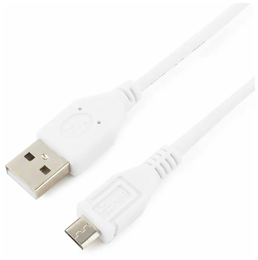 картинка Кабель USB 2.0 Pro Cablexpert CCP-mUSB2-AMBM-W-1M, AM/ microBM 5P, 1м, экран, белый, пакет от магазина КомпьютерЦентр
