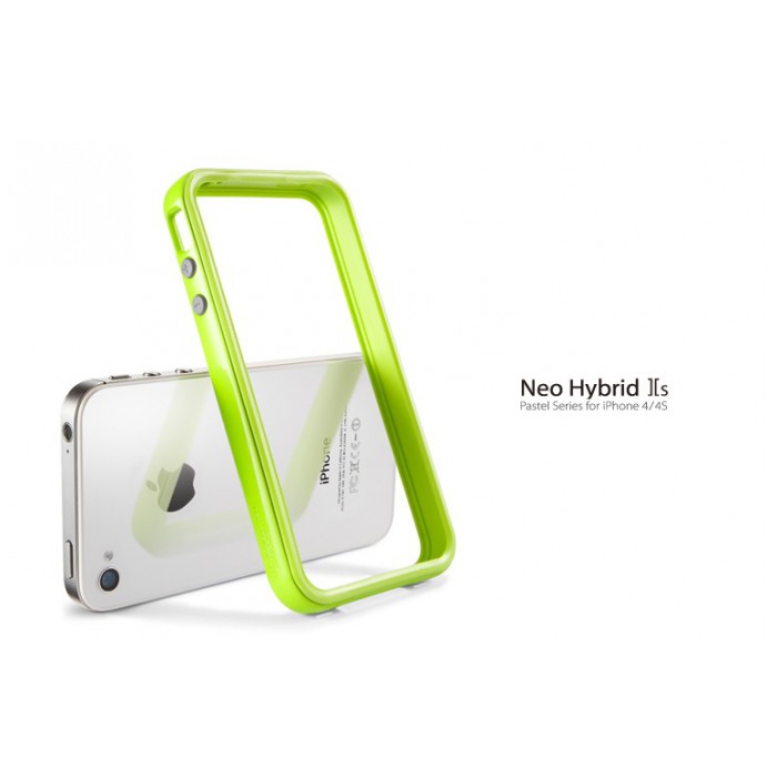 картинка Чехол SGP Case Neo Hybrid 2S Pastel Series Lime for iPhone 4/4S (SGP08367) от магазина КомпьютерЦентр