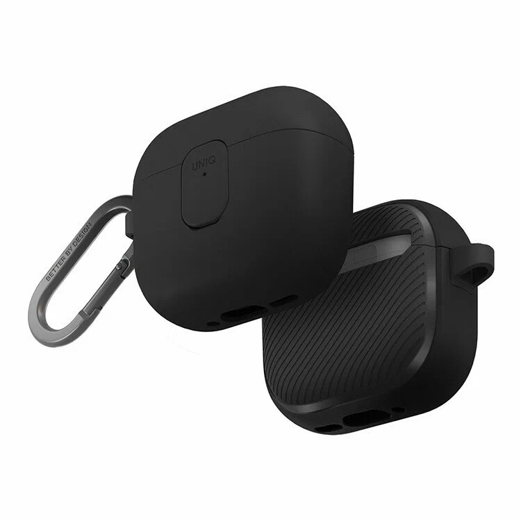 картинка Чехол из полиуретана Uniq CLYDE для AirPods Pro 4, цвет уголь/ темно серый (CHARCOAL/ DARK GREY) от магазина КомпьютерЦентр