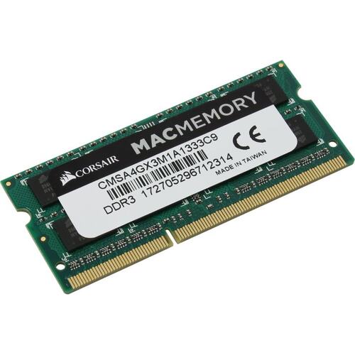 картинка SO-DIMM DDR3 4Gb 1333MHz PC3-10600 Corsair (CMSA4GX3M1A1333C9) от магазина КомпьютерЦентр