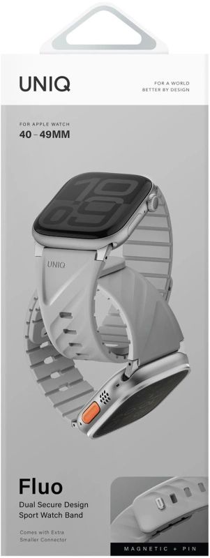 картинка Ремень каучуковый универсальный Uniq FLUO для Apple Watch 40-49, цвет серый (MIST GREY) (49-40MM-FLUOMGRY) от магазина КомпьютерЦентр
