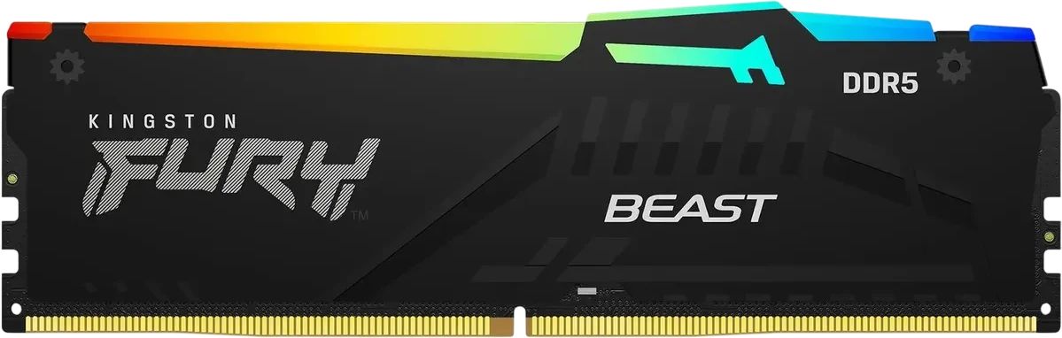 картинка DIMM DDR5 32Gb 5200MHz PC5-41600 Kingston Fury Beast RGB CL40 (KF552C40BB2A-32) от магазина КомпьютерЦентр