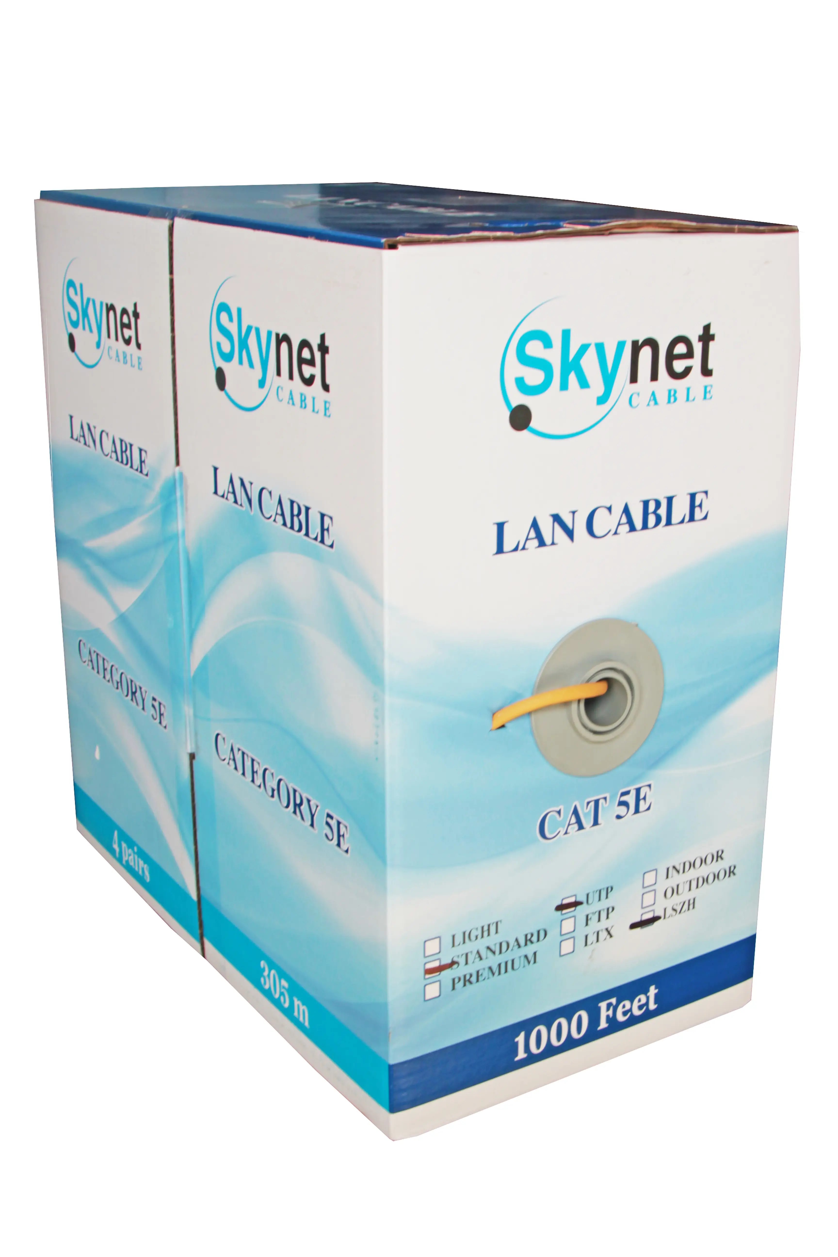 картинка Кабель SkyNet Standart UTPнг-LSZH 4x2x0,51, (13851) низкое дымовыделение, нулевое содержание галогенов, медный, FLUKE TEST, кат.5e, однож., 305 м, box, оранжевый от магазина КомпьютерЦентр