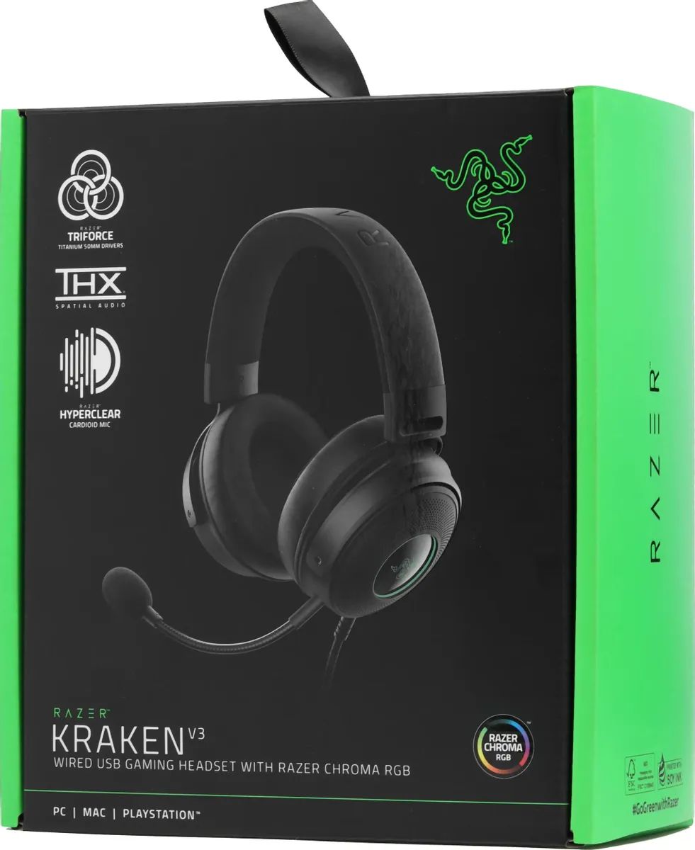 картинка Гарнитура Razer Kraken V3 USB (RZ04-03770200-R3M1) от магазина КомпьютерЦентр