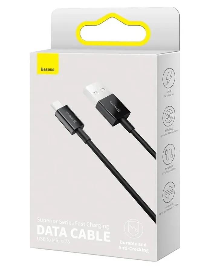 картинка Кабель Baseus Superior Series Fast Charging Data Cable USB to Micro 2A 1m black от магазина КомпьютерЦентр