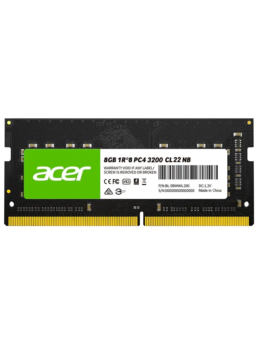 картинка SO-DIMM DDR4 8Gb 3200MHz PC4-25600 Acer (BL.9BWWA.206) от магазина КомпьютерЦентр