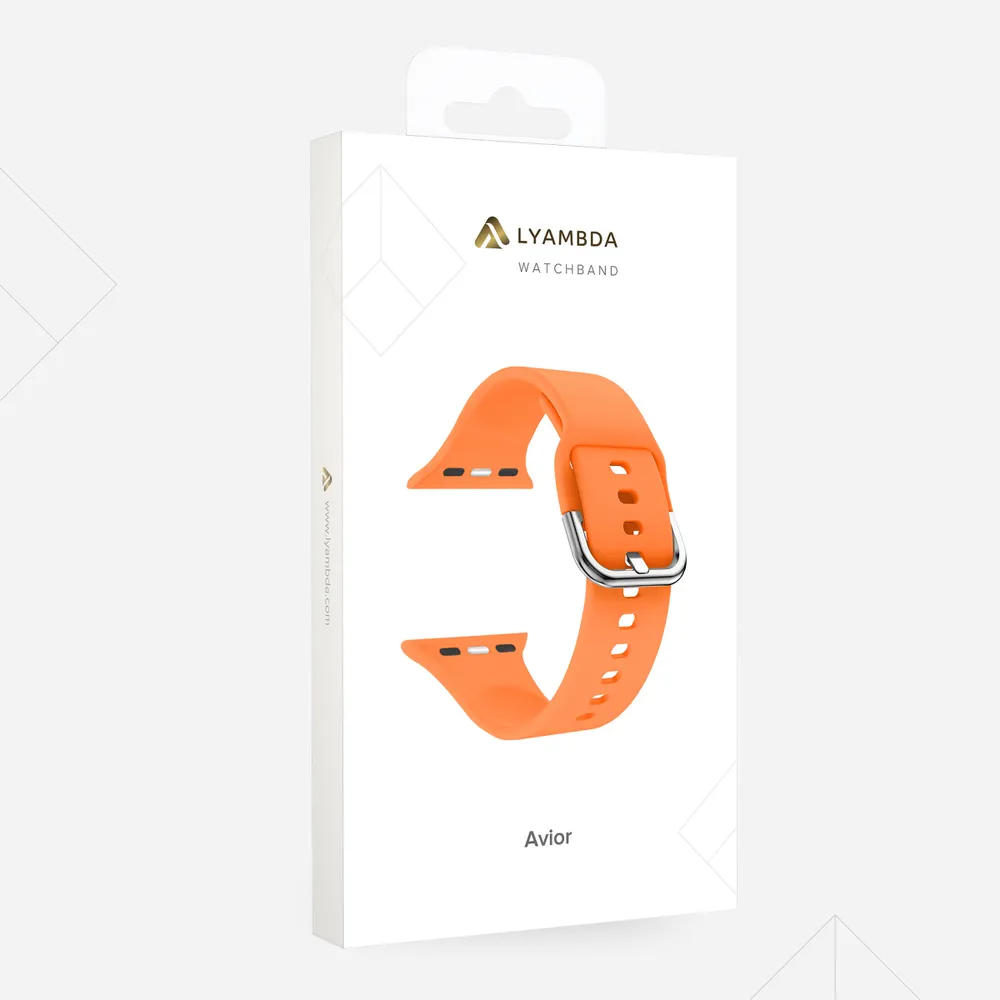 картинка Силиконовый ремешок для Apple Watch 42/ 44/ 45 mm LYAMBDA AVIOR DSJ-17-44-OR, оранжевый от магазина КомпьютерЦентр
