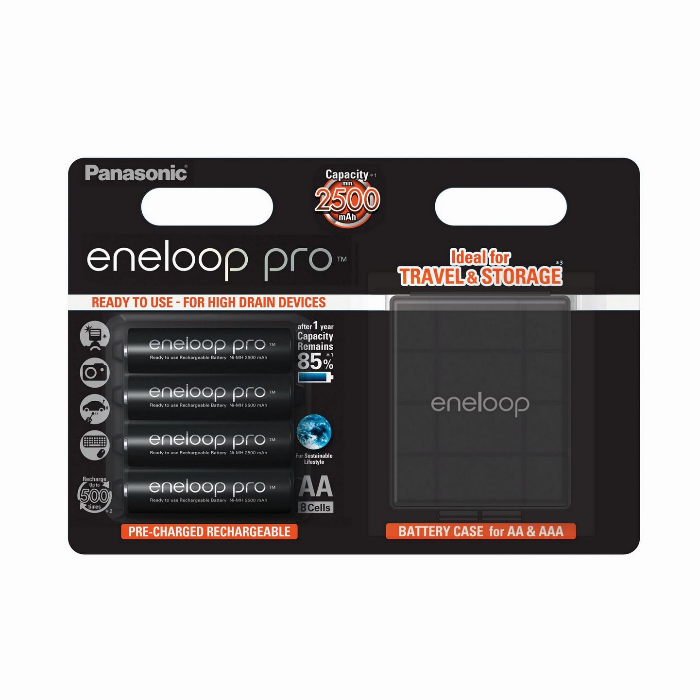 картинка Аккумулятор PANASONIC R6 eneloop pro BK-3HCDEC4BE (2500mAh) +футляр (4 бл) (4/ 40) от магазина КомпьютерЦентр