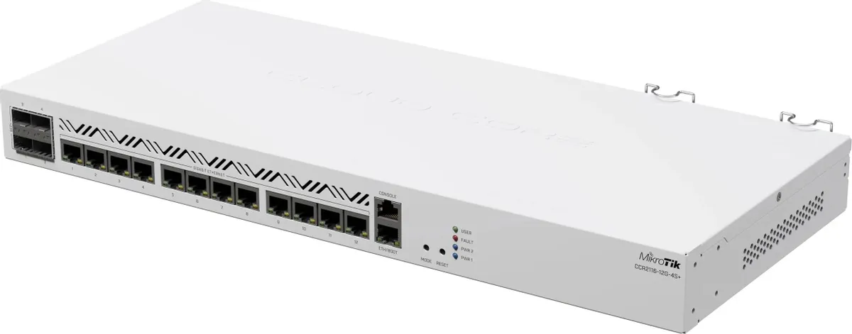 картинка Маршрутизатор MikroTik CCR2116-12G-4S+ Маршрутизатор проводной 12*1Gbit RJ45, 4*SFP+ от магазина КомпьютерЦентр
