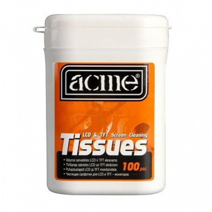 картинка Салфетки влажные Acme Screen Cleaning Wipes 100 шт, туба от магазина КомпьютерЦентр