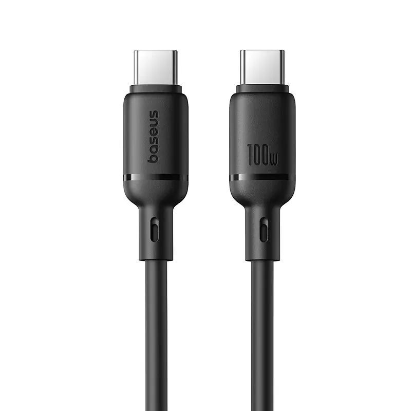 картинка Кабель OS-Baseus Silky Series Fast Charging Cable Type-C to Type-C 100W 2m Cluster Black от магазина КомпьютерЦентр
