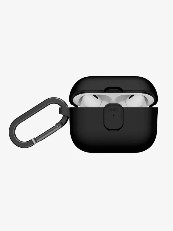 картинка Чехол из полиуретана Uniq CLYDE для AirPods Pro 3, цвет черно/ серый (BLACK/ DARK GREY) от магазина КомпьютерЦентр