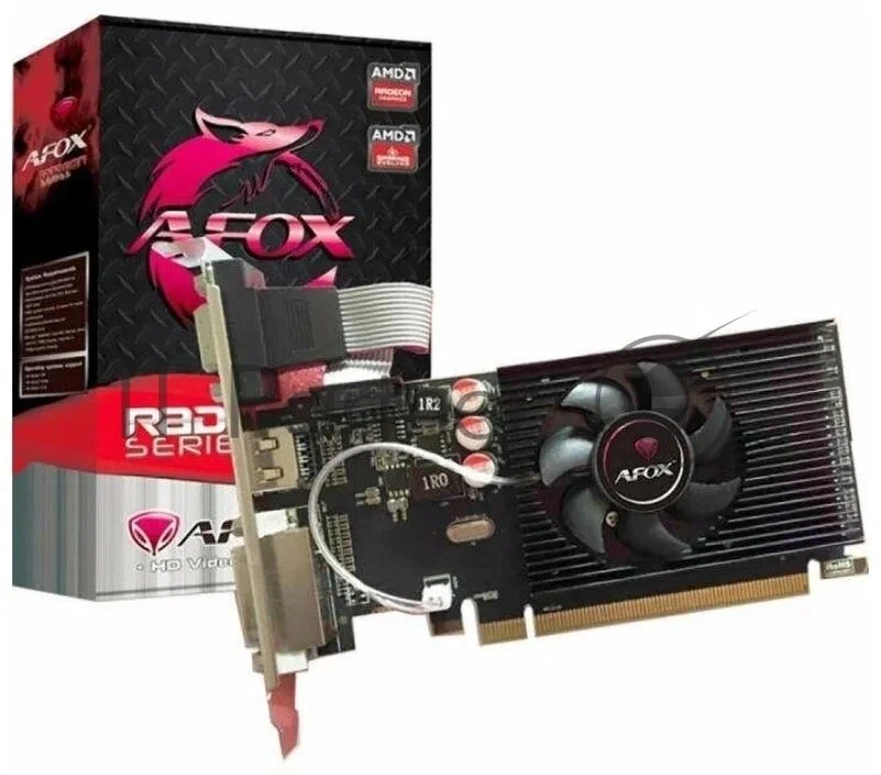 картинка Видеокарта 1Gb DDR3 ATI R5 230 AFOX 64-bit LP Heatsink (AFR5230-1024D3L9-V2) от магазина КомпьютерЦентр