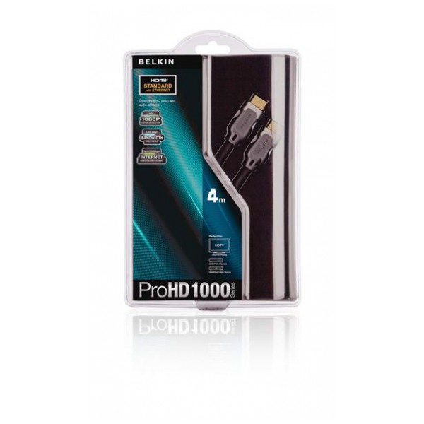 картинка Кабель Belkin HDMI (AM/ AM) Standart ProHD 4m Black (AV10000QP4M) от магазина КомпьютерЦентр