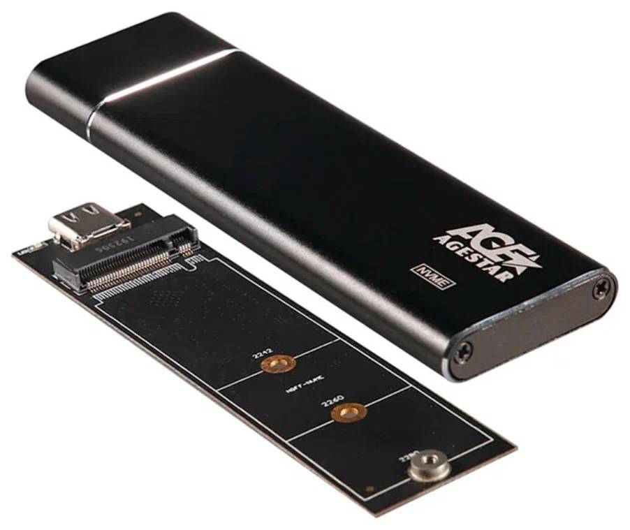 картинка Карман для SSD AgeStar 31UBNV5C, m.2 NVME 2280 M-key Aluminium Black от магазина КомпьютерЦентр