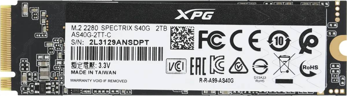 картинка SSD накопитель 2Tb A-Data XPG Spectrix S40G RGB M.2 2280 PCI-E 3x4 (AS40G-2TT-C) от магазина КомпьютерЦентр