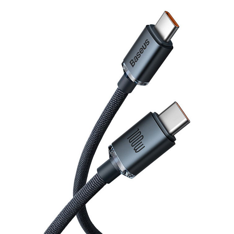 картинка Baseus Data Cable Type-C 200cm Crystal Shine Series 100W CAJY000701 Gray от магазина КомпьютерЦентр