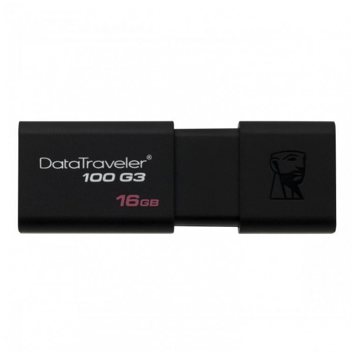 картинка Флешка USB Kingston 16Gb DataTraveler100 G3 Black (DT100G3/16GB) от магазина КомпьютерЦентр