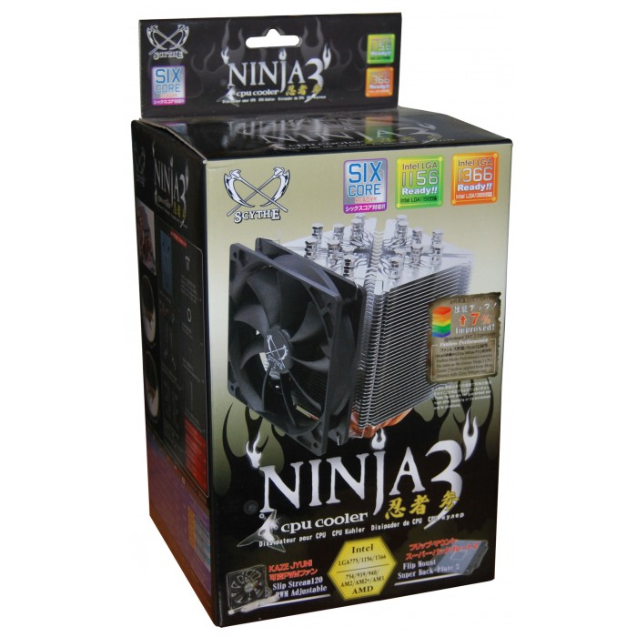 картинка Вентилятор для CPU SCYTHE Ninja 3 s1156/ AM3/ AM2/ AM2+/ 775 (SCNJ-3000) от магазина КомпьютерЦентр