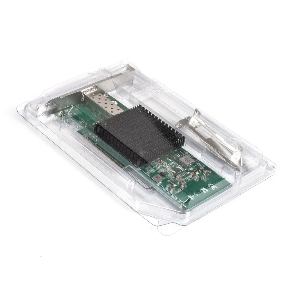 картинка Сетевая карта ExeGate EXE-X520-DA1 PCI-E x8 v3.0, порты 1xSFP+ 10Gb/ s (10/ 5/ 2.5/ 1Gb/ s, 100Mb/ s), Server NIC Intel Chipset JL82599EN от магазина КомпьютерЦентр