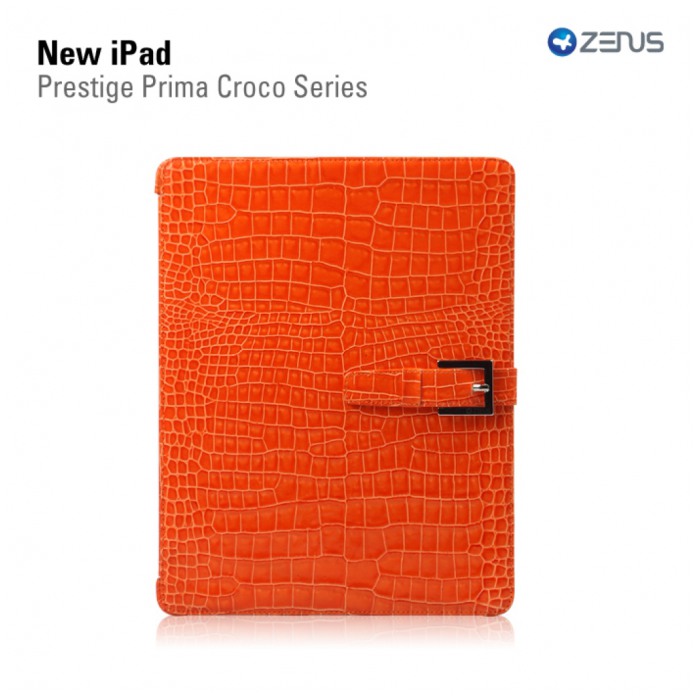 картинка Чехол Zenus Prestige Prima Croco Series Orang for new iPad от магазина КомпьютерЦентр