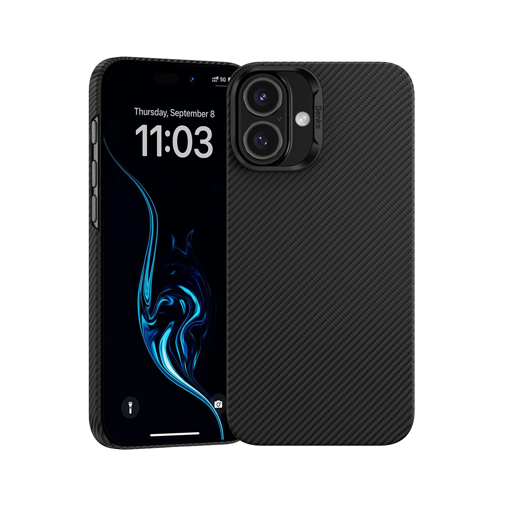 картинка Чехол Benks ArmorAir Case built with Kevlar 600D для iPhone 16 6.1'' Black (C.K.FL.AP.BK.0063) от магазина КомпьютерЦентр