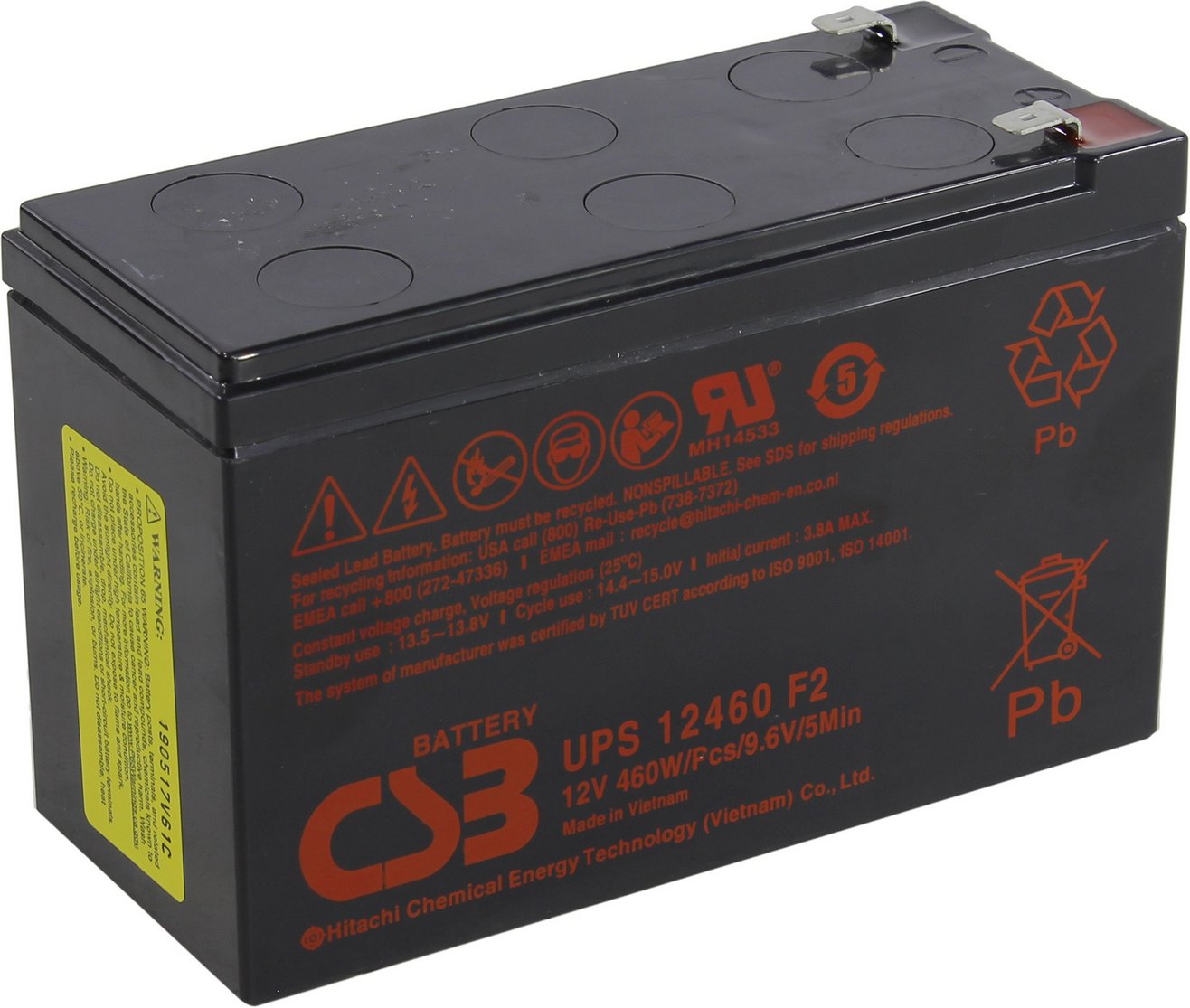 картинка Аккумулятор для ИБП CSB 12B 9Ач UPS12460 F2 от магазина КомпьютерЦентр