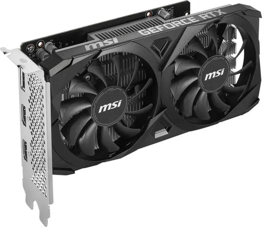 картинка Видеокарта 6Gb GDDR6 GeForce RTX 3050 MSI Ventus 2X OC (RTX 3050 VENTUS 2X 6G OC) от магазина КомпьютерЦентр