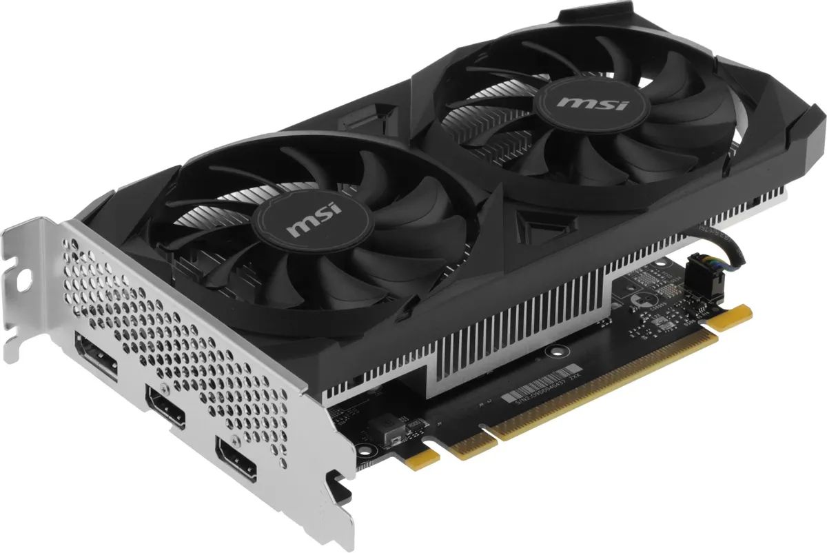 картинка Видеокарта 6Gb GDDR6 GeForce RTX 3050 MSI Ventus 2X E OC PCI-E 4.0 96 bit 1492/ 14000 HDMIx2/ DP (RTX 3050 VENTUS 2X E 6G OC) от магазина КомпьютерЦентр