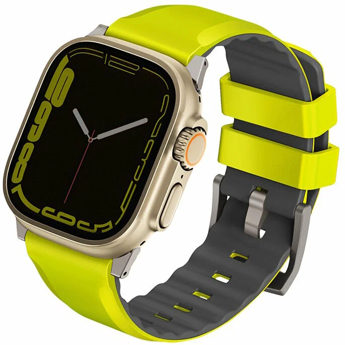 картинка Ремень силиконовый Uniq LINUS AIROSOFT SILICONE для Apple Watch 49/ 45/ 44/ 42 LIME GREEN (49MM-LINUSLGRN) от магазина КомпьютерЦентр