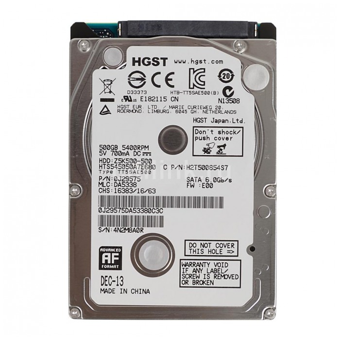 картинка Жесткий диск Hitachi 500Gb 2.5″ Z5K500 SATAIII (HTS545050A7E680) от магазина КомпьютерЦентр